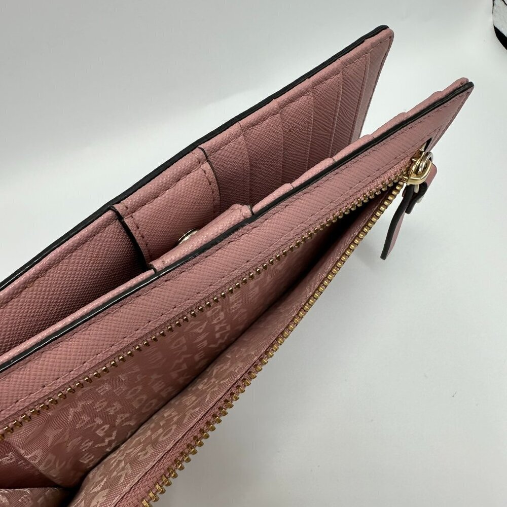 Kate Spade Saffiano Leather Wallet Multiple Card Holder Back Zippered Rose Pink - Picture 12 of 12